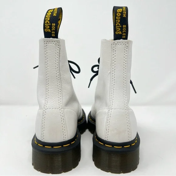Dr. Martens White Boots with Black Laces - Picture 5 of 9